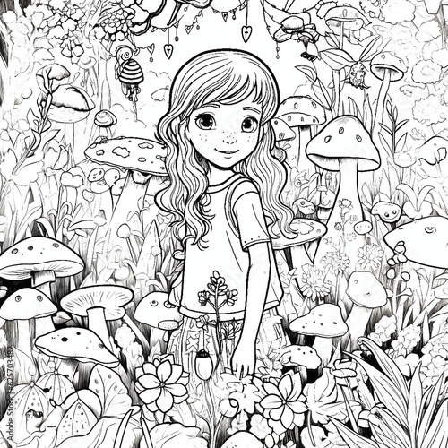 Obraz na płótnie Coloring book antistress for children, generative Ai w salonie