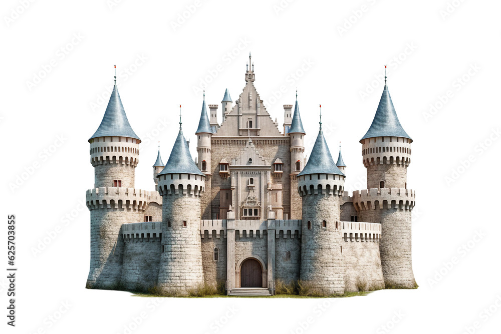 European castle . isolated object, transparent background European castle . isolated object, transparent background
