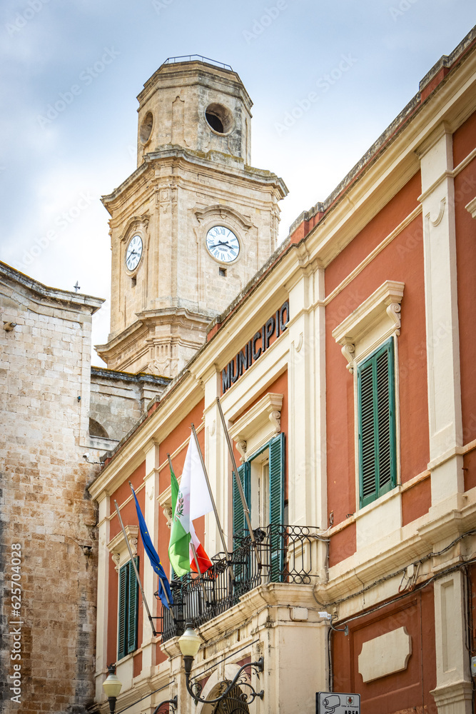 old town of monopoli, town hall, church, puglia, italy, europe