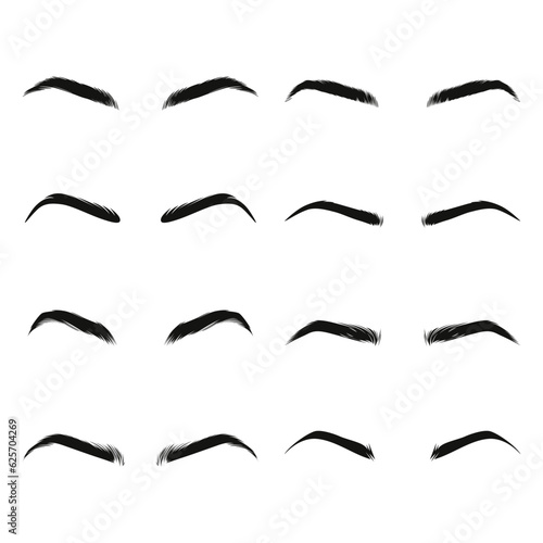 Vector Hand Drawn Woman s, Female Sexy Eye Brows, Perfectly Shaped Eyebrows. Makeup, Cosmetics, Beauty Design Template