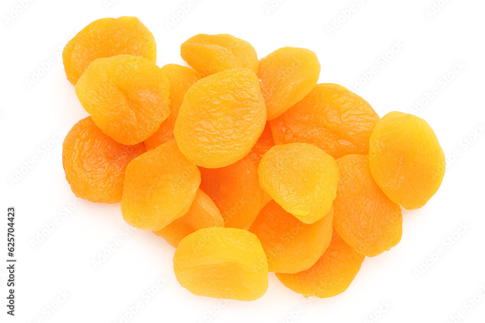 Heap of tasty dried apricots on white background Heap of tasty dried apricots on white background