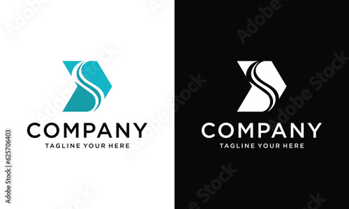Logo design letter D with S . Elegant modern. Vector on a black and white background.