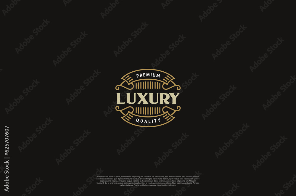 Fototapeta premium Old vinatage label ornament logo antique label decorations. Vector design element