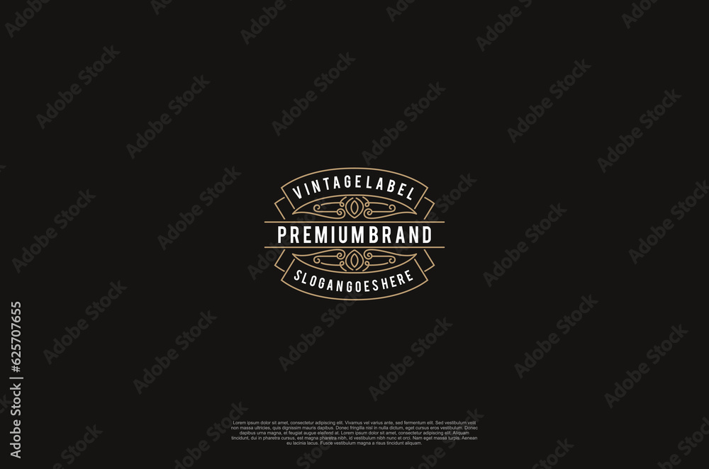 Fototapeta premium Old vinatage label ornament logo antique label decorations. Vector design element