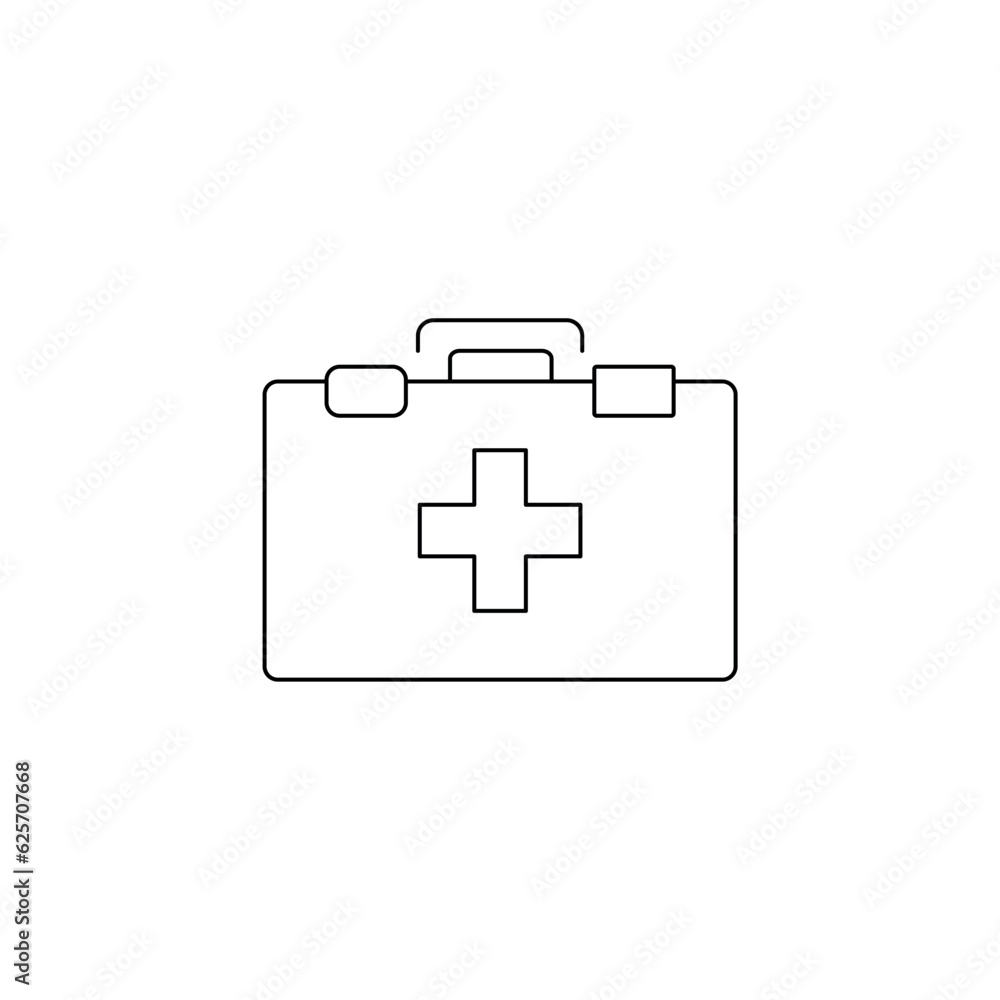 Medical kit line icon. First aid icon for website, mobile app. Vector illustration Medical kit line icon. First aid icon for website, mobile app. Vector illustration