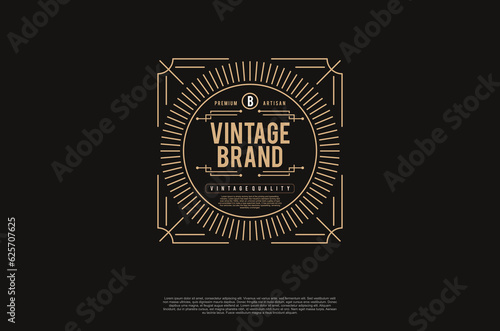 Old vinatage label ornament logo antique label decorations. Vector design element