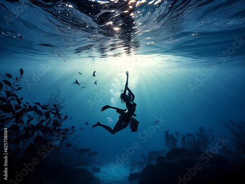 scuba diver in the ocean