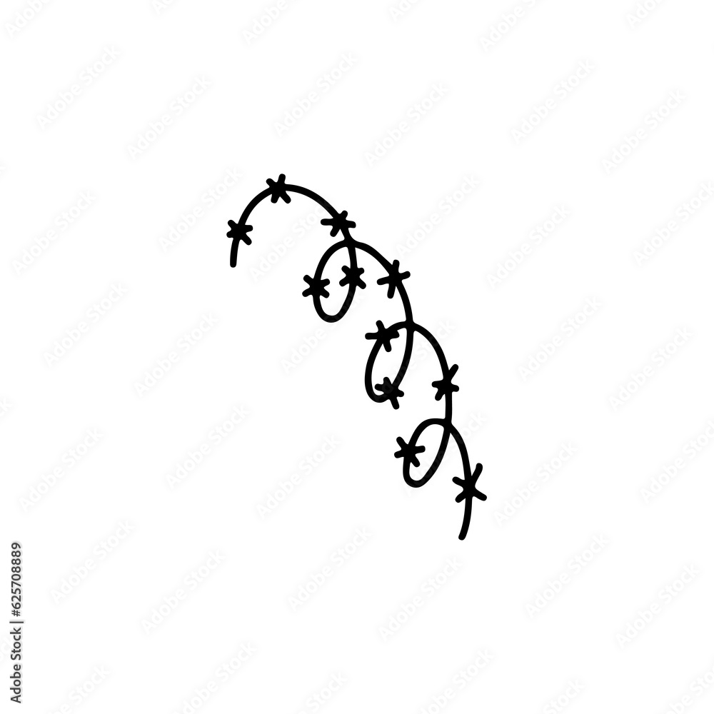 Naklejka premium vector illustration of coiled barbed wire