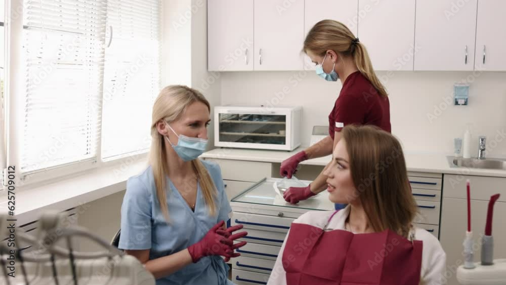 Dentist examining, Professional orthodontic, Tooth treatment. Doctor