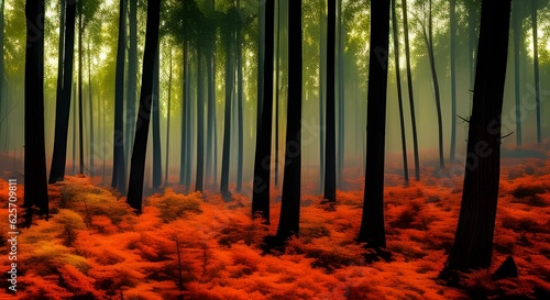 Dark forest, AI generated illustration