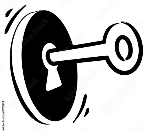 Key opening keyhole