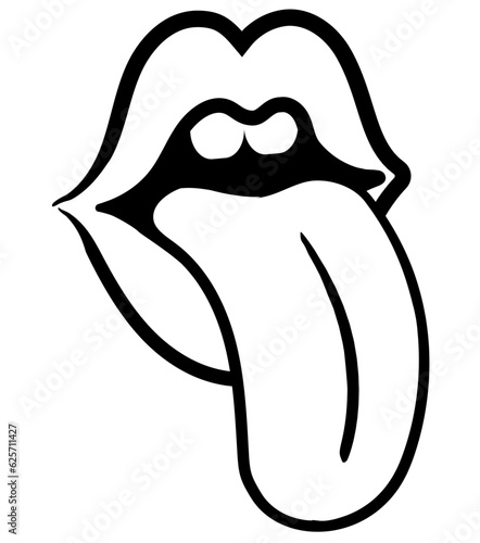 Mouth with the tongue out