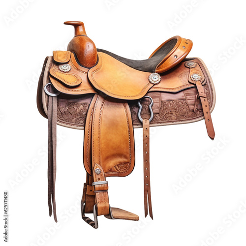 Horse saddle. isolated object, transparent background