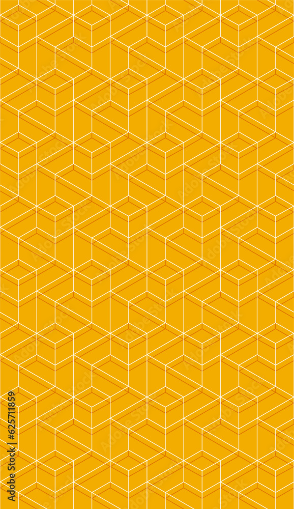 Vector seamless cubic hexagon pattern. Abstract geometric low poly background. Stylish grid texture. Vector seamless cubic hexagon pattern. Abstract geometric low poly background. Stylish grid texture.