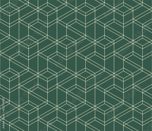 Vector seamless cubic hexagon pattern. Abstract geometric low poly background. Stylish grid texture.