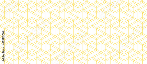 Vector seamless cubic hexagon pattern. Abstract geometric low poly background. Stylish grid texture.