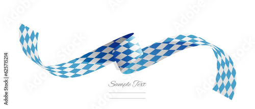 Bavarian flag ribbon vector illustration. Bavaria flag ribbon on abstract isolated on white color background