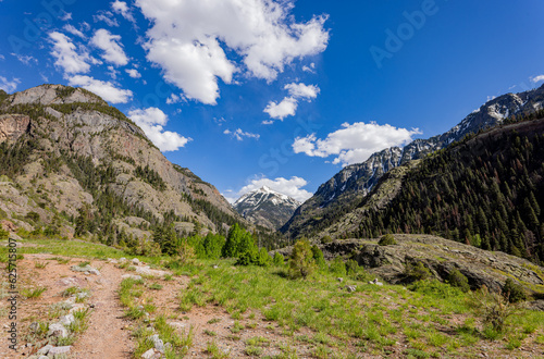 Sunny view of landscape around Ouray