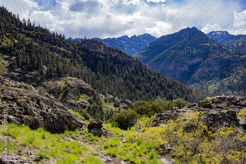 Sunny view of landscape around Ouray