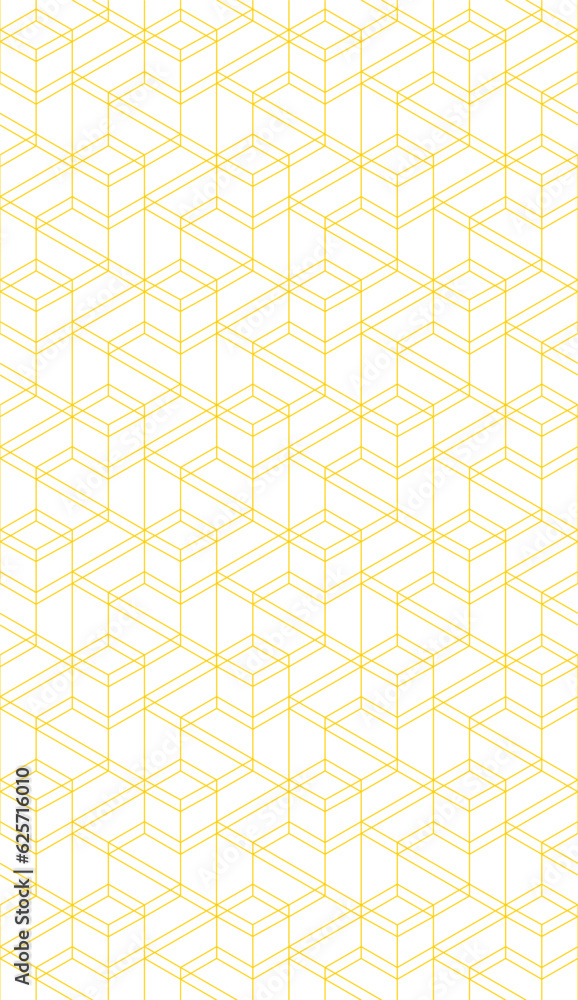 Fototapeta premium Vector seamless cubic hexagon pattern. Abstract geometric low poly background. Stylish grid texture.