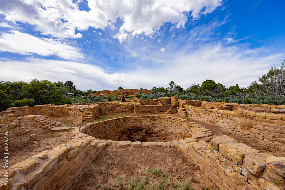 Sunny view of the historical Coyote Village in Mesa Verde National Park