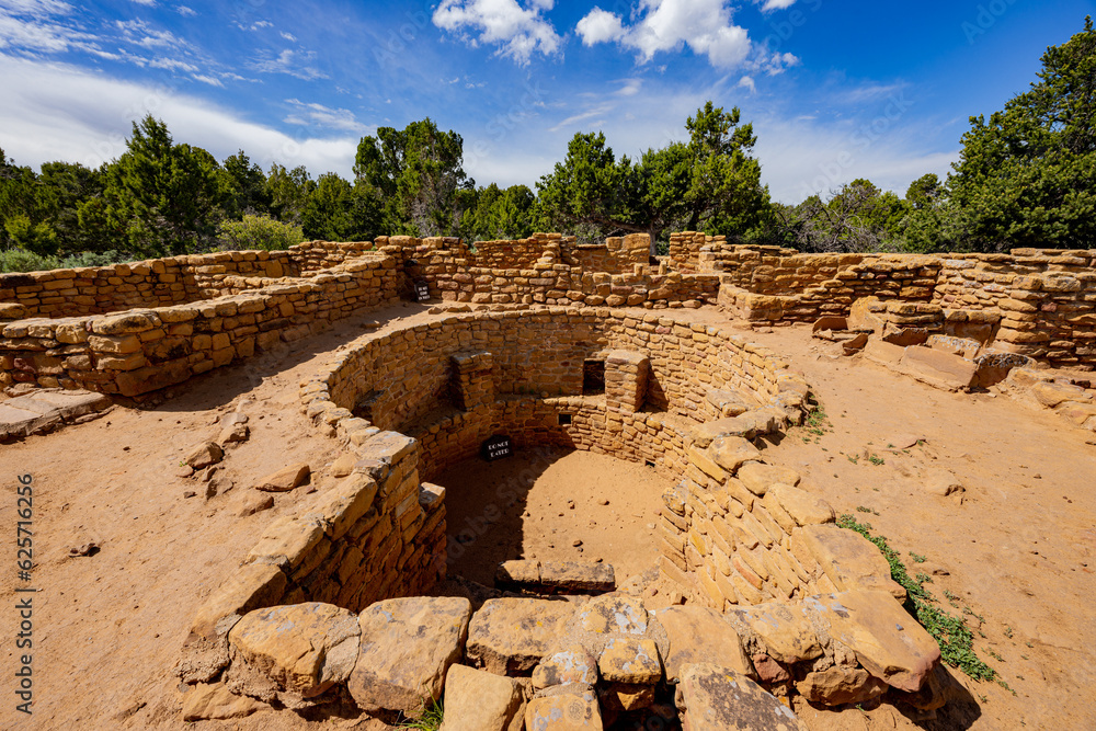 Sunny view of the historical Coyote Village in Mesa Verde National Park