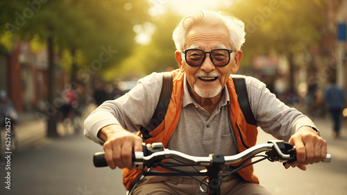 Grandfather riding a bicycle
Avô andando de bicicleta photo