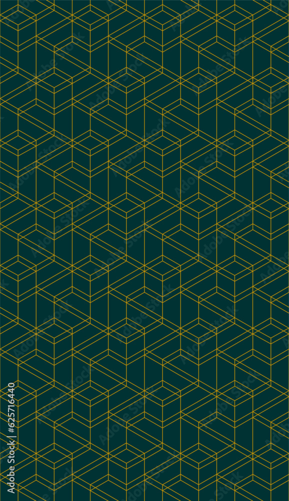Fototapeta premium Vector seamless cubic hexagon pattern. Abstract geometric low poly background. Stylish grid texture.