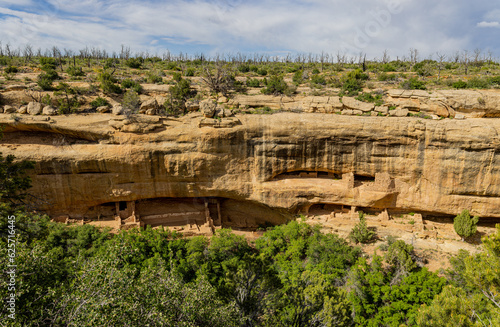 Sunny view of the historical ruins in Mesa Verde National Park