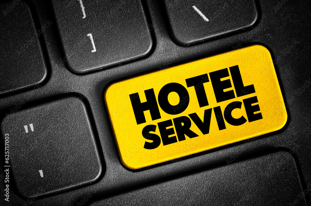Fototapeta premium Hotel Service text button on keyboard, concept background