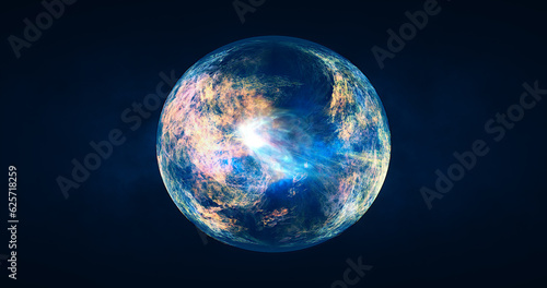 Abstract ball sphere planet energy transparent glass space abstract background