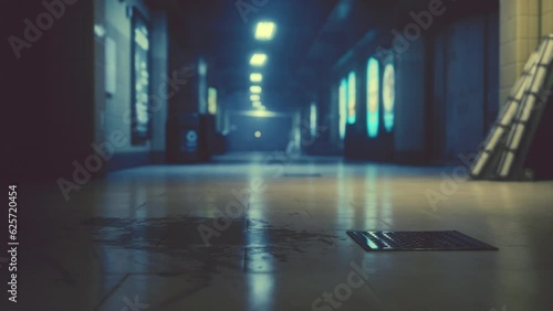 dark empty underground metro station