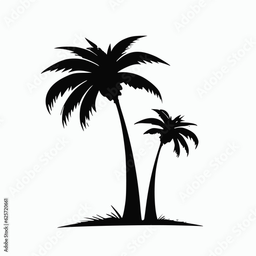 palm trees silhouettes vector