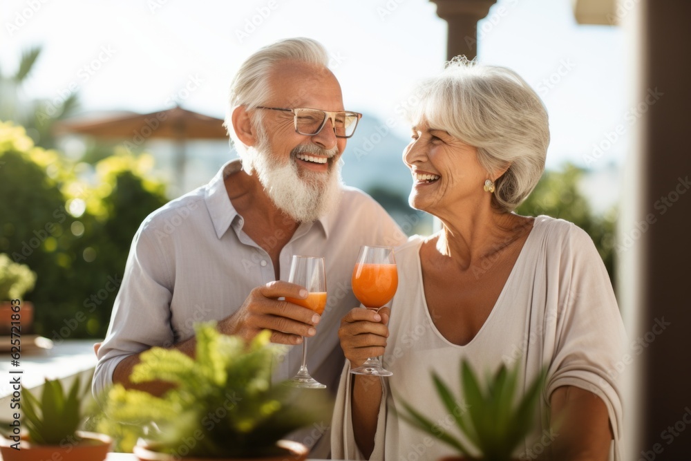 Old happy people spend time together. Portrait with selective focus Old happy people spend time together. Portrait with selective focus