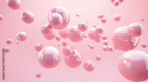 Pink balloons, bunny balloon, pink bubbles beautiful texture. AI generated