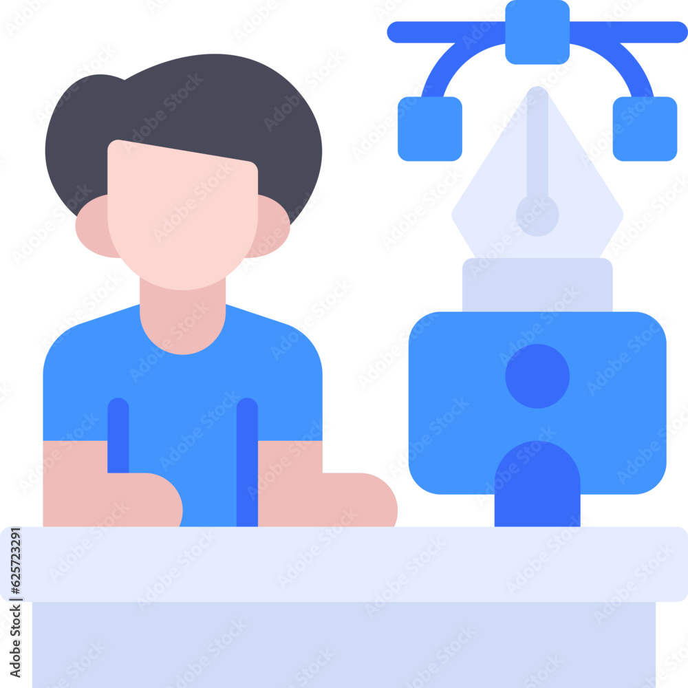 Obraz premium man graphic designer icon