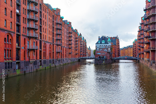 The Speicherstadt is a famous district in Hamburg, Germany 