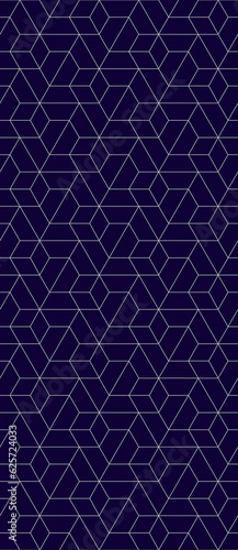 Vector seamless linear pattern with rhombuses. Abstract geometric low poly background. Stylish hexagon grid texture.