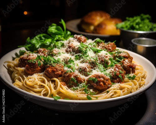 Taste of Tradition: Savoring the Italian Spaghetti and Meatballs, macarrão a bolonhesa, generative ai