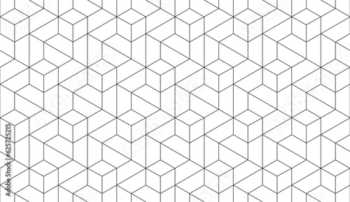Fototapeta Naklejka Na Ścianę i Meble -  Vector seamless cubic hexagon pattern. Abstract geometric low poly background. Stylish grid texture.