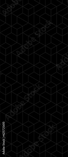 Wallpaper Mural Vector seamless cubic hexagon pattern. Abstract geometric low poly background. Stylish grid texture. Torontodigital.ca