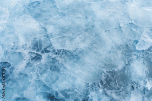 Blue ice background. Frozen glass surface. Freeze river top view