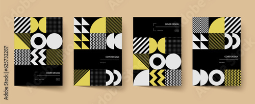 Trendy covers design. Minimal geometric shapes compositions. Applicable for brochures, posters, covers and banners.