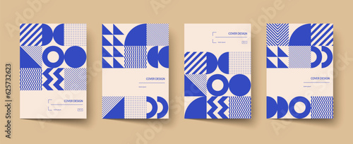 Trendy covers design. Minimal geometric shapes compositions. Applicable for brochures, posters, covers and banners.