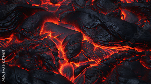 detailed view of a lava flow surface