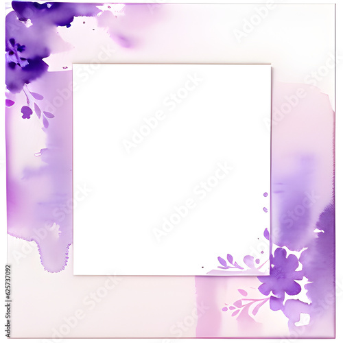 violet frame watercolor