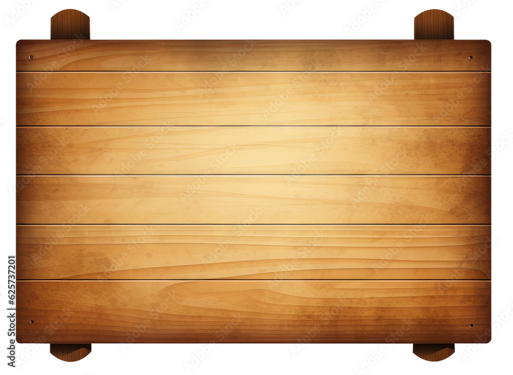 Wooden board on PNG transparent background, space for writing. Generative AI