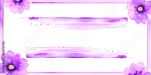 violet floral frame watercolor
