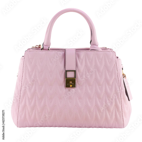 Foto Cutout of an isolated luxurious pink leather handbag with the transparent png