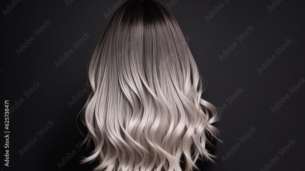 Sleek Ombre Balayage Hairstyle on Model Seen from Behind, Generative AI Sleek Ombre Balayage Hairstyle on Model Seen from Behind, Generative AI